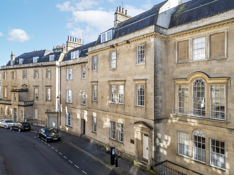 Top floor Georgian apartment exterior